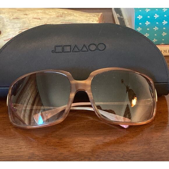 Oliver Peoples Pink & Tortoise Wrap-around Sunglasses +Case Dulain 61-17-114 - Picture 4 of 8